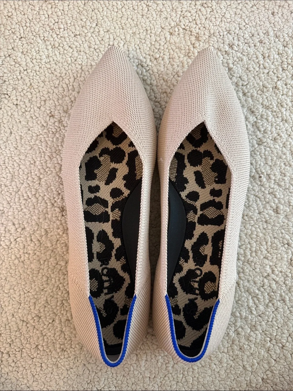 ROTHY Women’s Pointed Knit Ballet Flats in Light Beige